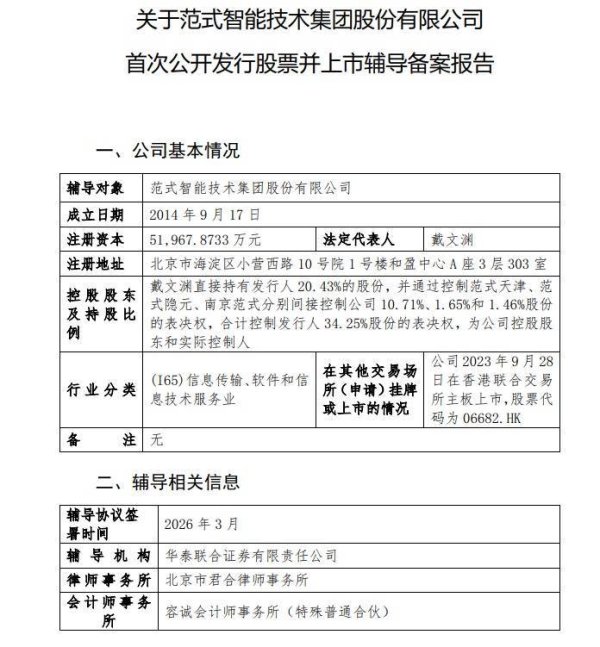 范式智能启动A股上市辅导