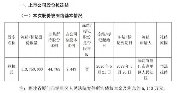 股价持续下跌触发质押补充，ST龙元控股股东1.14亿股被司法冻结