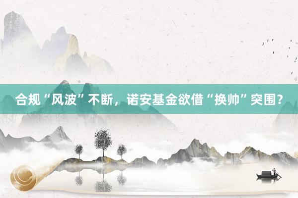 合规“风波”不断，诺安基金欲借“换帅”突围？