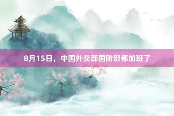 8月15日，中国外交部国防部都加班了