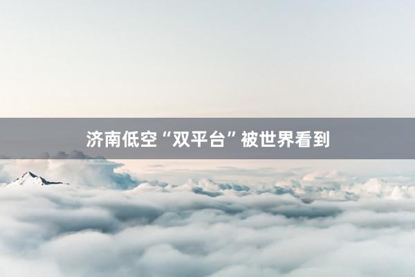 济南低空“双平台”被世界看到