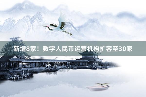 新增8家！数字人民币运营机构扩容至30家