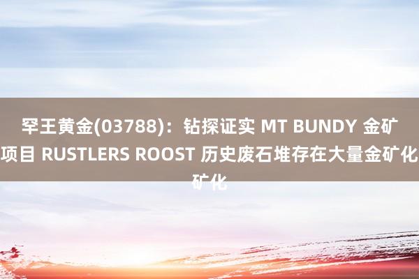 罕王黄金(03788)：钻探证实 MT BUNDY 金矿项目 RUSTLERS ROOST 历史废石堆存在大量金矿化