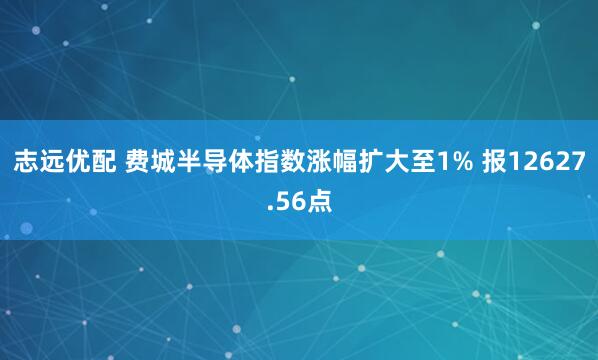 志远优配 费城半导体指数涨幅扩大至1% 报12627.56点