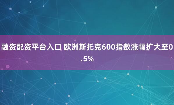 融资配资平台入口 欧洲斯托克600指数涨幅扩大至0.5%