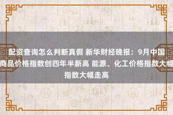 配资查询怎么判断真假 新华财经晚报：9月中国大宗商品价格指数创四年半新高 能源、化工价格指数大幅走高