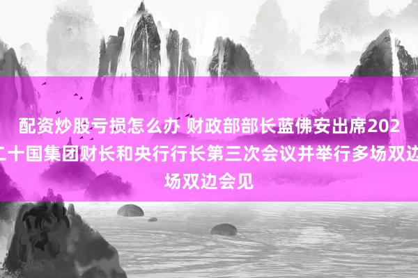 配资炒股亏损怎么办 财政部部长蓝佛安出席2026年二十国集团财长和央行行长第三次会议并举行多场双边会见